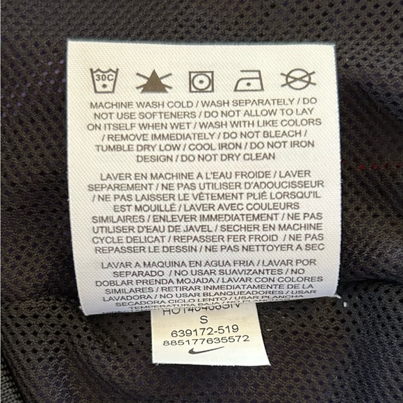 🔥Nike | Women’s black/purple patterned zip front red label windbreaker hoodie, S - Picture 9 of 12